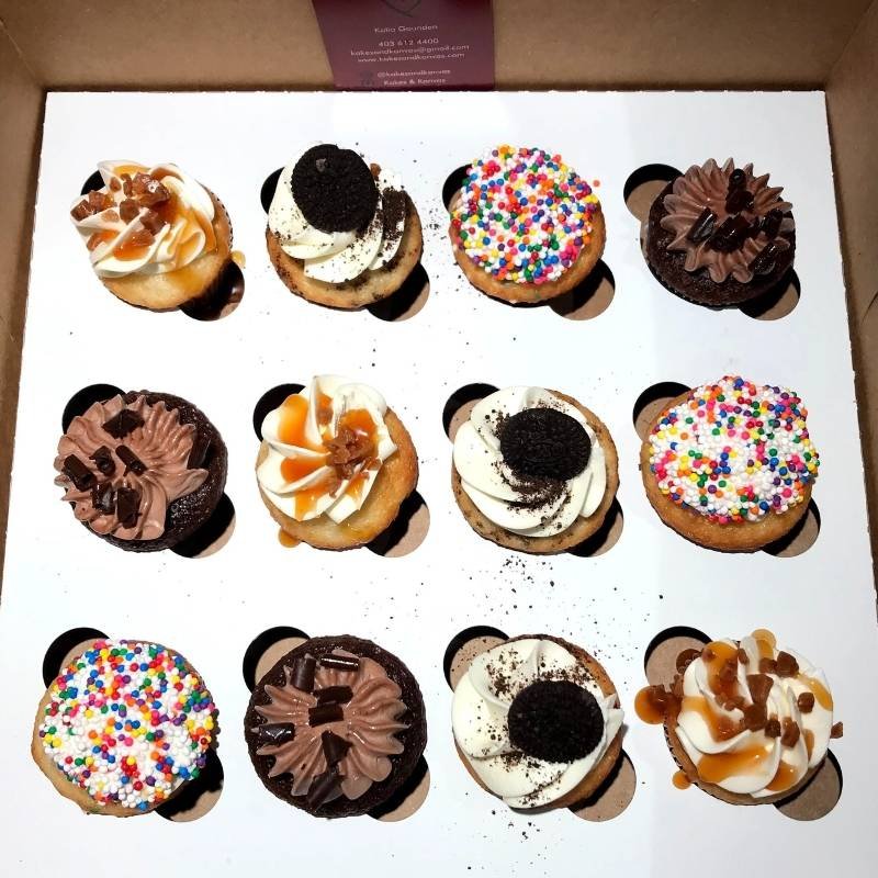 Mini cupcakes in a pack of 12 from calgary home baker