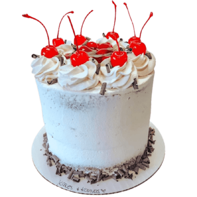Black forest cake with cherries and cream from Calgary home baker