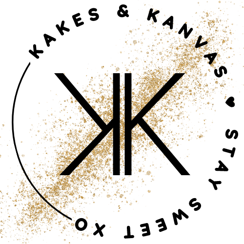 Kakes & Kanvas Logo Stay Sweet, xo black on glitter bold (500 × 500 px)