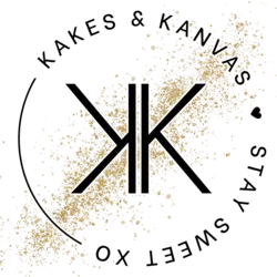 Kakes & Kanvas logo withe glitter background