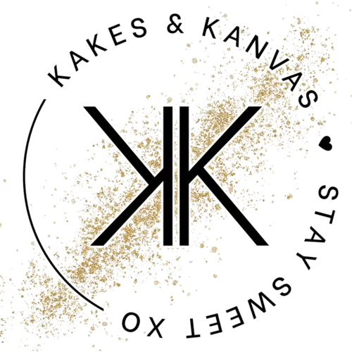 Kakes & Kanvas logo withe glitter background