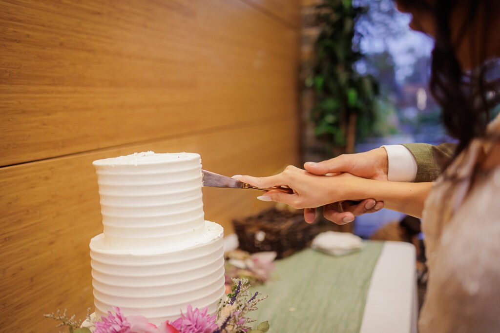 Bespoke wedding cake with floral details by Kakes u0026 Kanvas